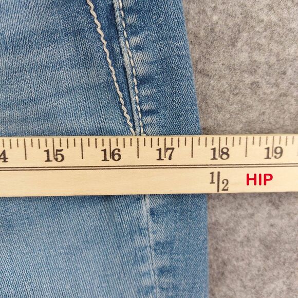 Miss Me Mid Rise Bootcut Jeans Size 28 Light Wash Embellished Pockets - Picture 5 of 11